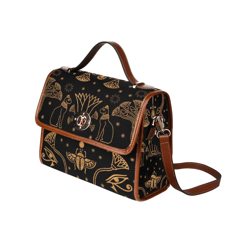 Egyptian Scarab Beetle Purse, Cross Body Purse, Vegan Canvas Satchel bag