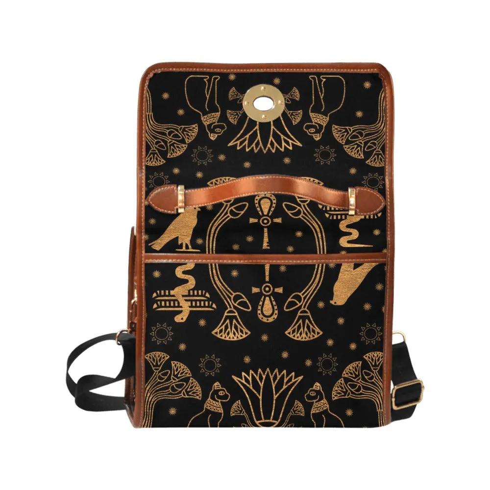 Egyptian Scarab Beetle Purse, Cross Body Purse, Vegan Canvas Satchel bag