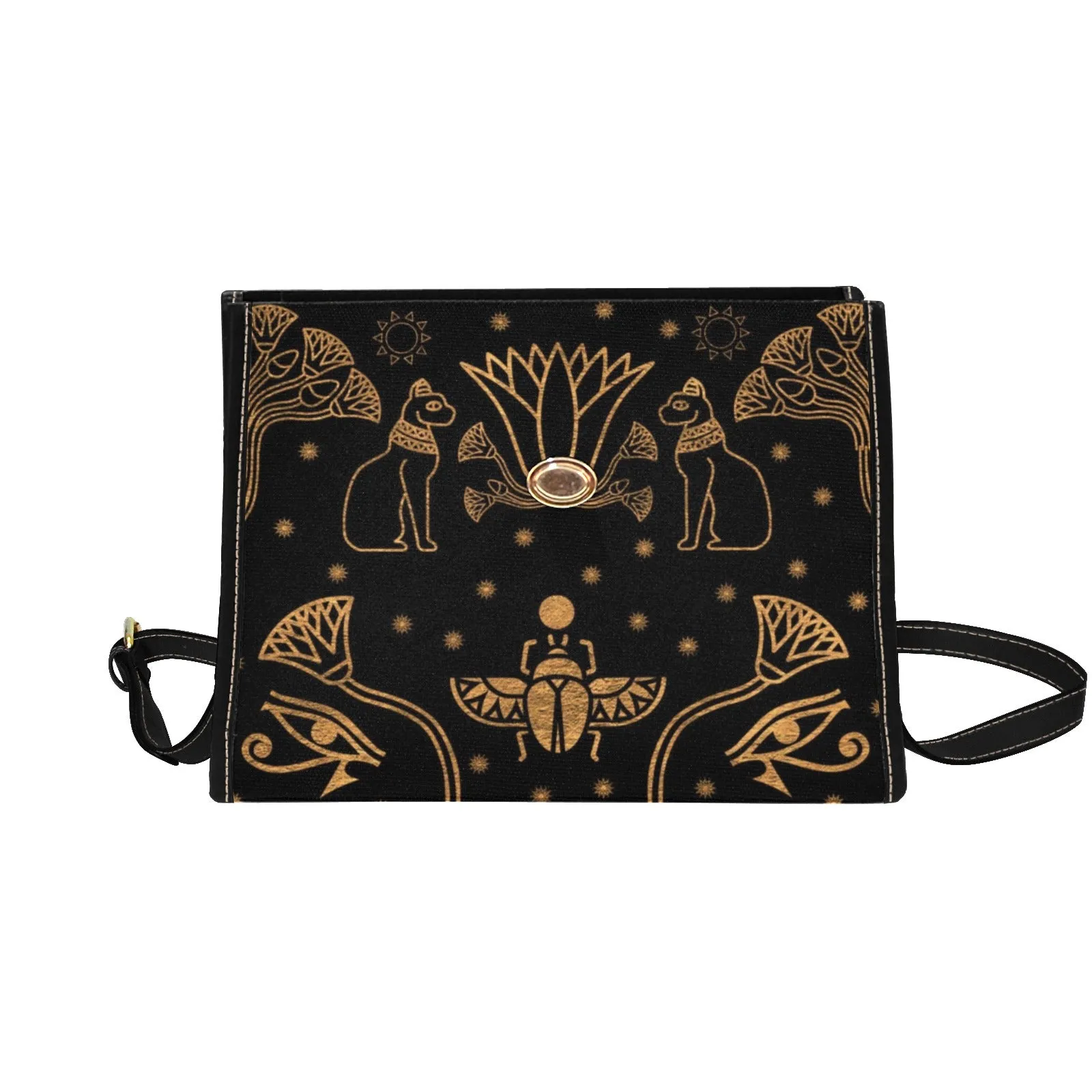Egyptian Scarab Beetle Purse, Cross Body Purse, Vegan Canvas Satchel bag
