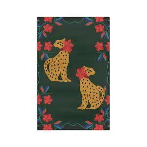Elegant Leopard Kitchen Towel - Dark Green