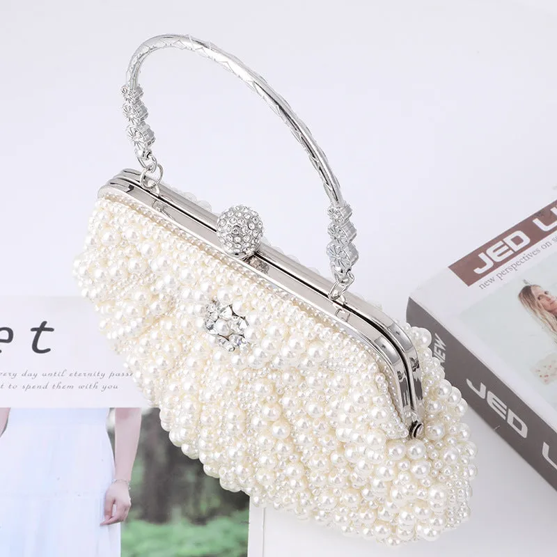 Elegant Pearls Women Shell Handbag