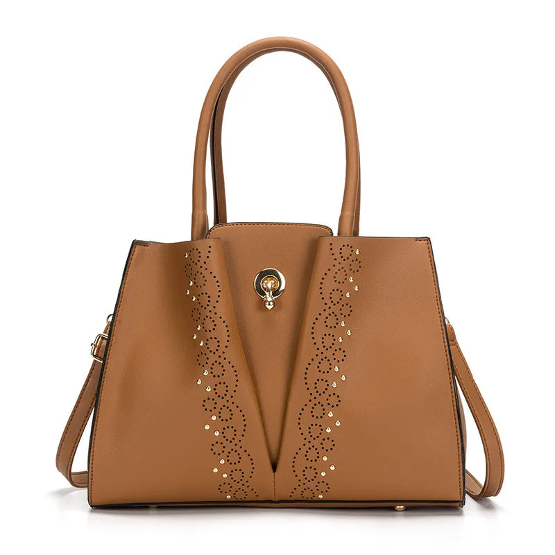 Elegant Temperament Ladies Rivet Shoulder Bag Handbag