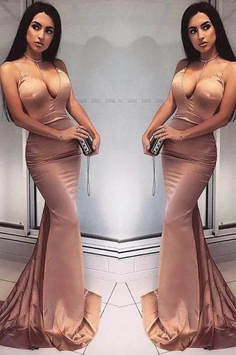 Elegant V-Neck Mermaid Prom Party Gowns| Long Evening Dress