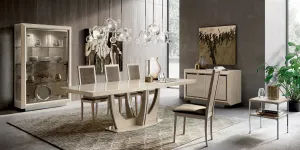 Elite Dining Ivory with Ambra “Rombi” Chairs SET