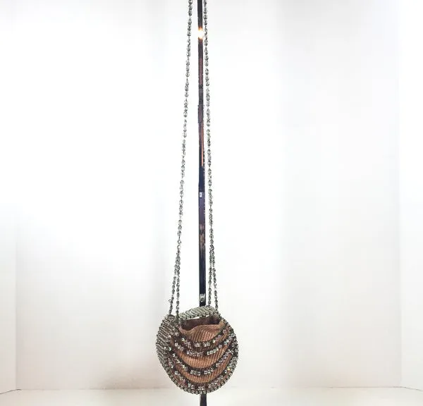 ERICKSON BEAMON Dainty Beaded Deco Evening Bag Long Strap