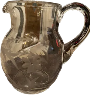 Etched Glass Pitcher