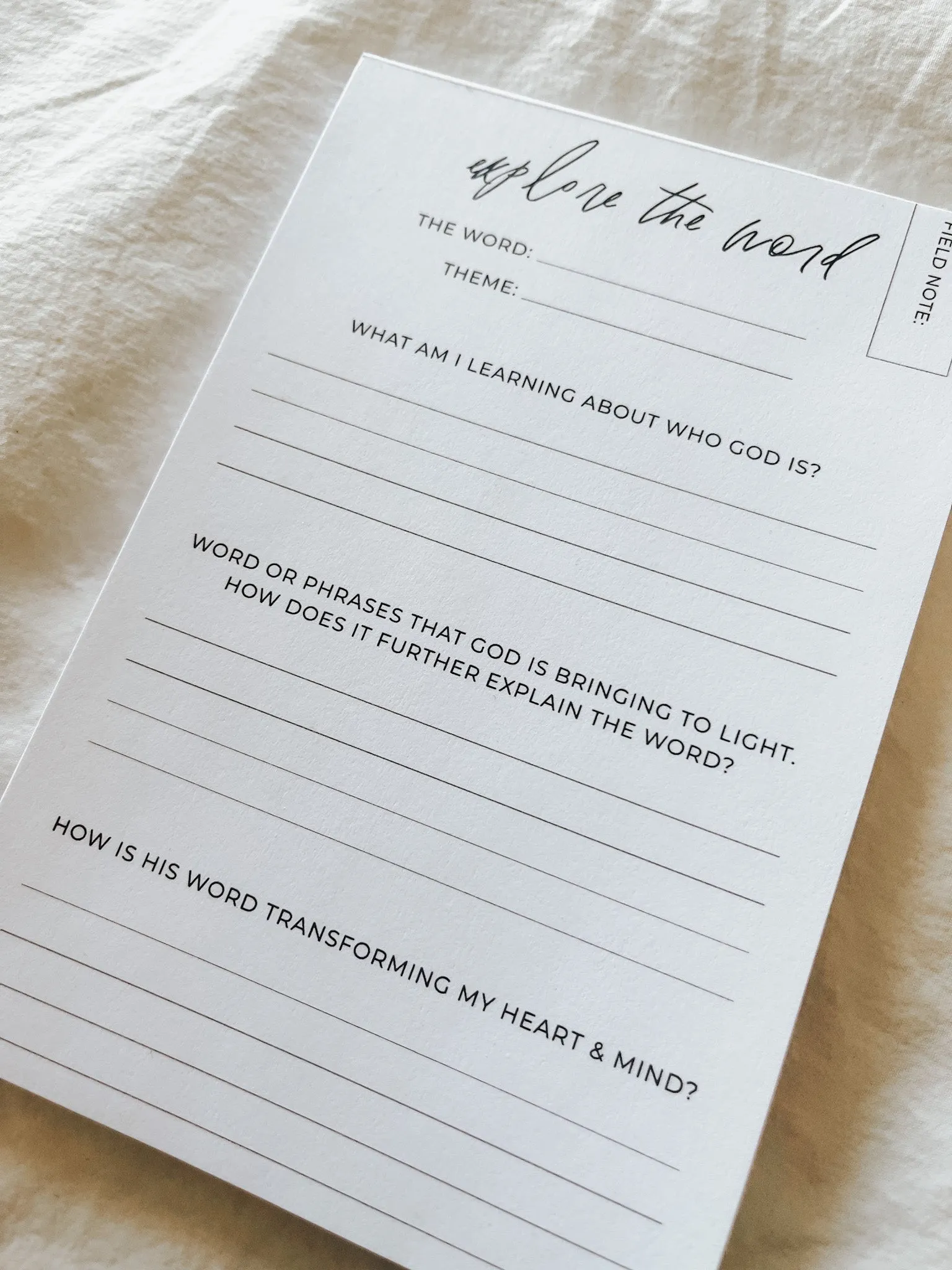 Explore The Word Field Notes