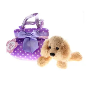 Fancy Pal Spaniel in Purple Spot Bag