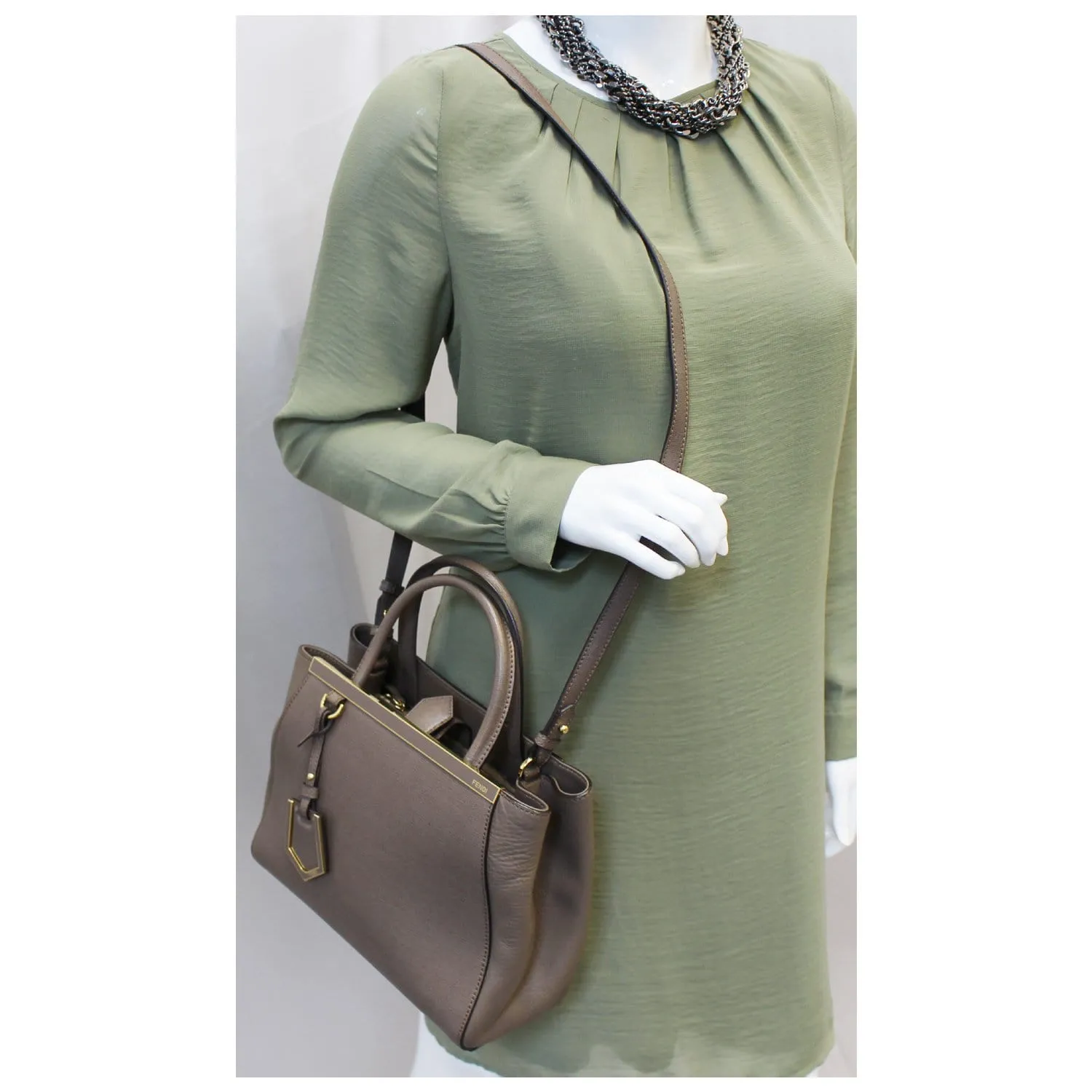 FENDI Roma Petite 2 Jours Leather Shoulder Handbag - 15% OFF
