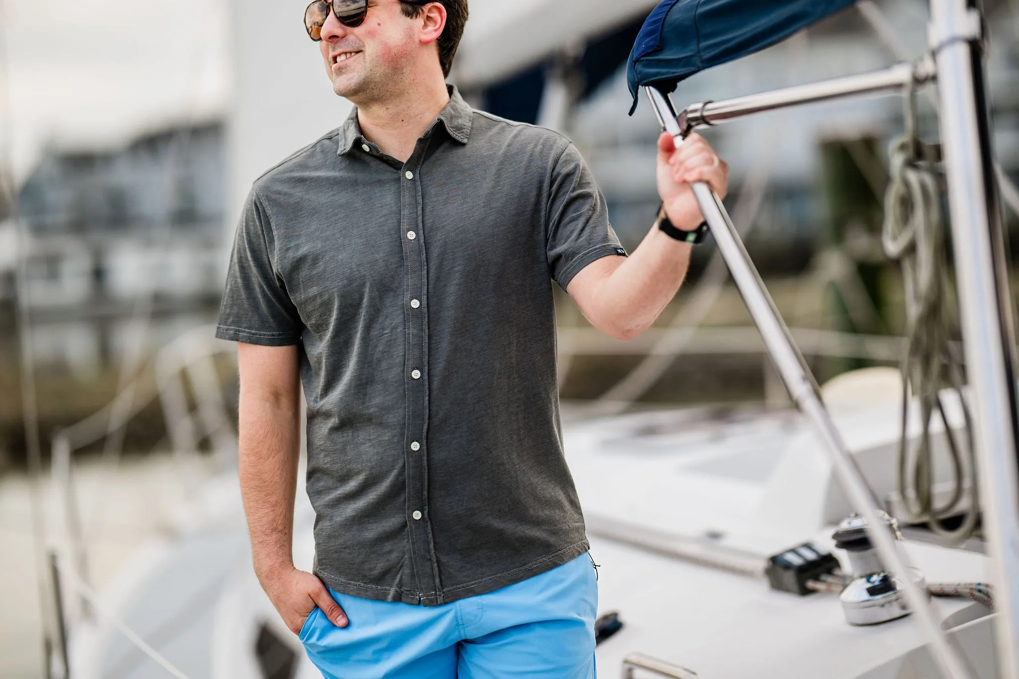 Fish Hippie Balao Knit Shirt -Lava Smoke