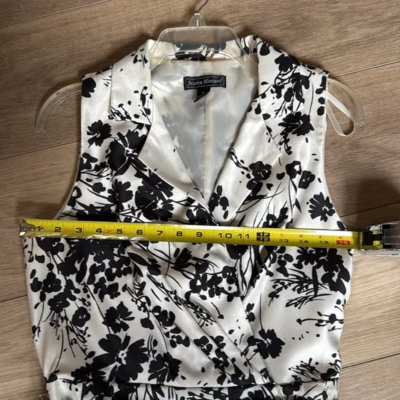 Floral Black and White Sleeveless Dress