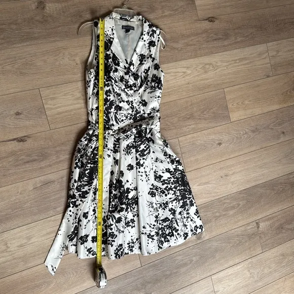Floral Black and White Sleeveless Dress