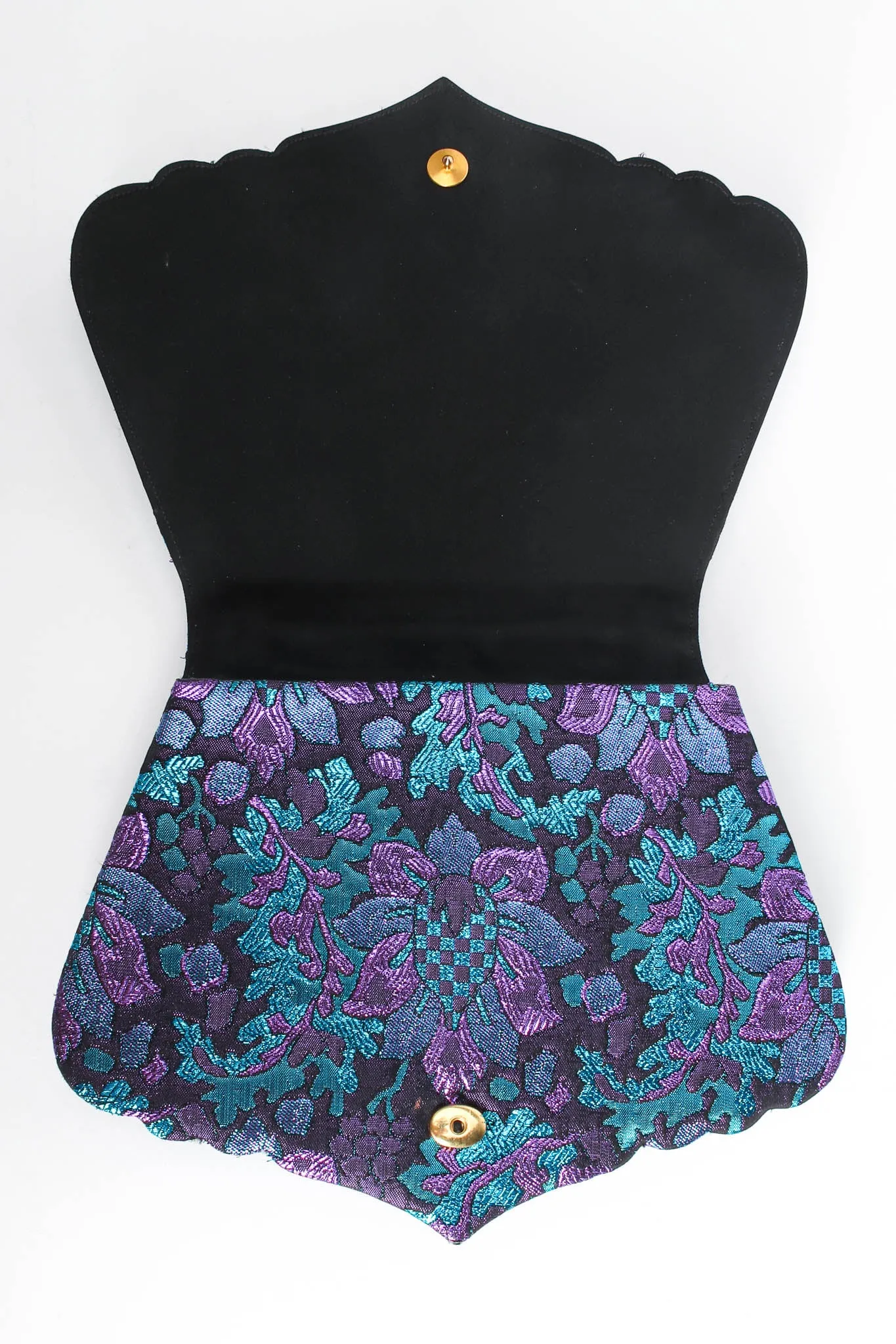 Floral Brocade Metallic Jacket & Bag Set