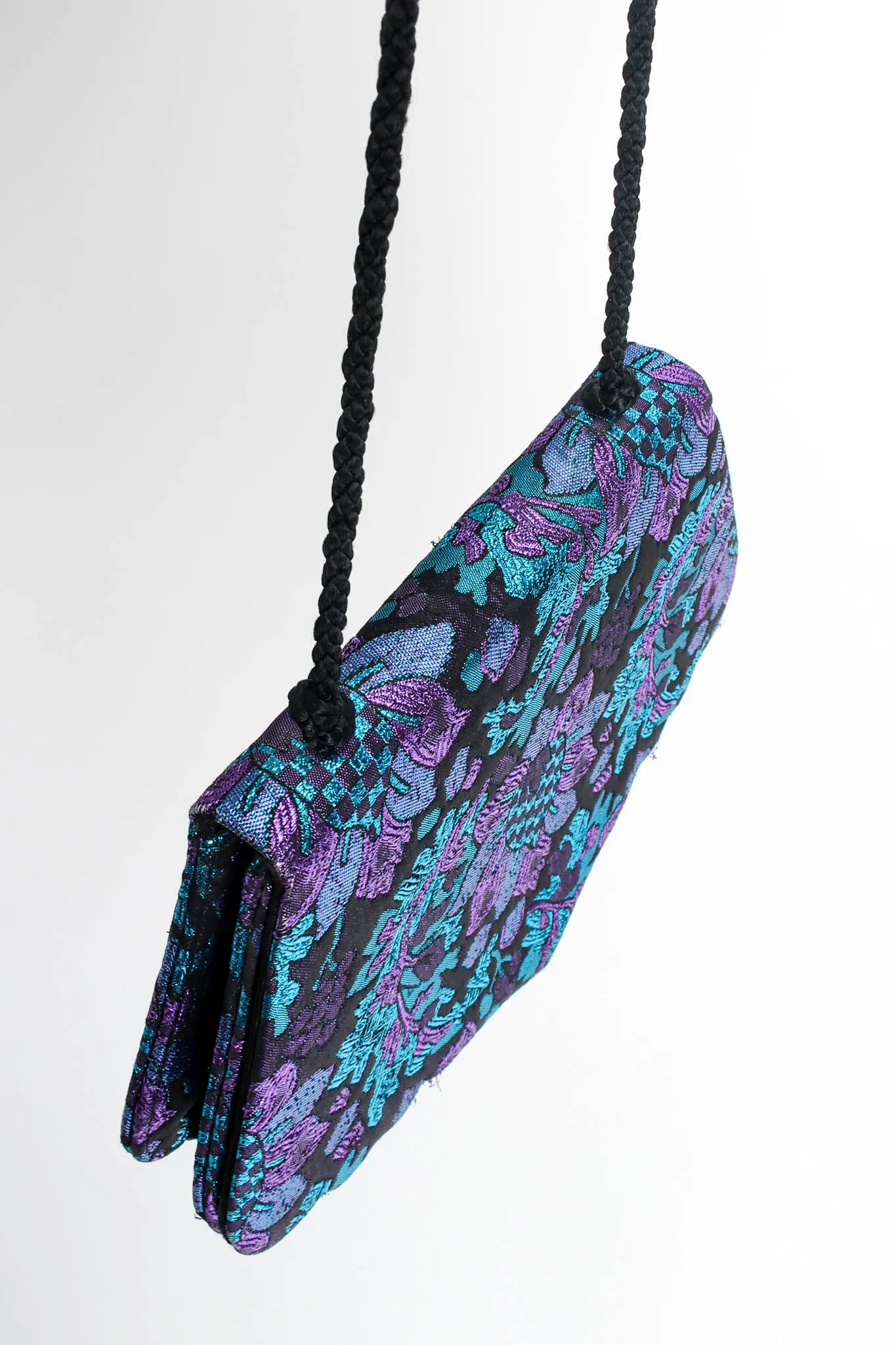 Floral Brocade Metallic Jacket & Bag Set