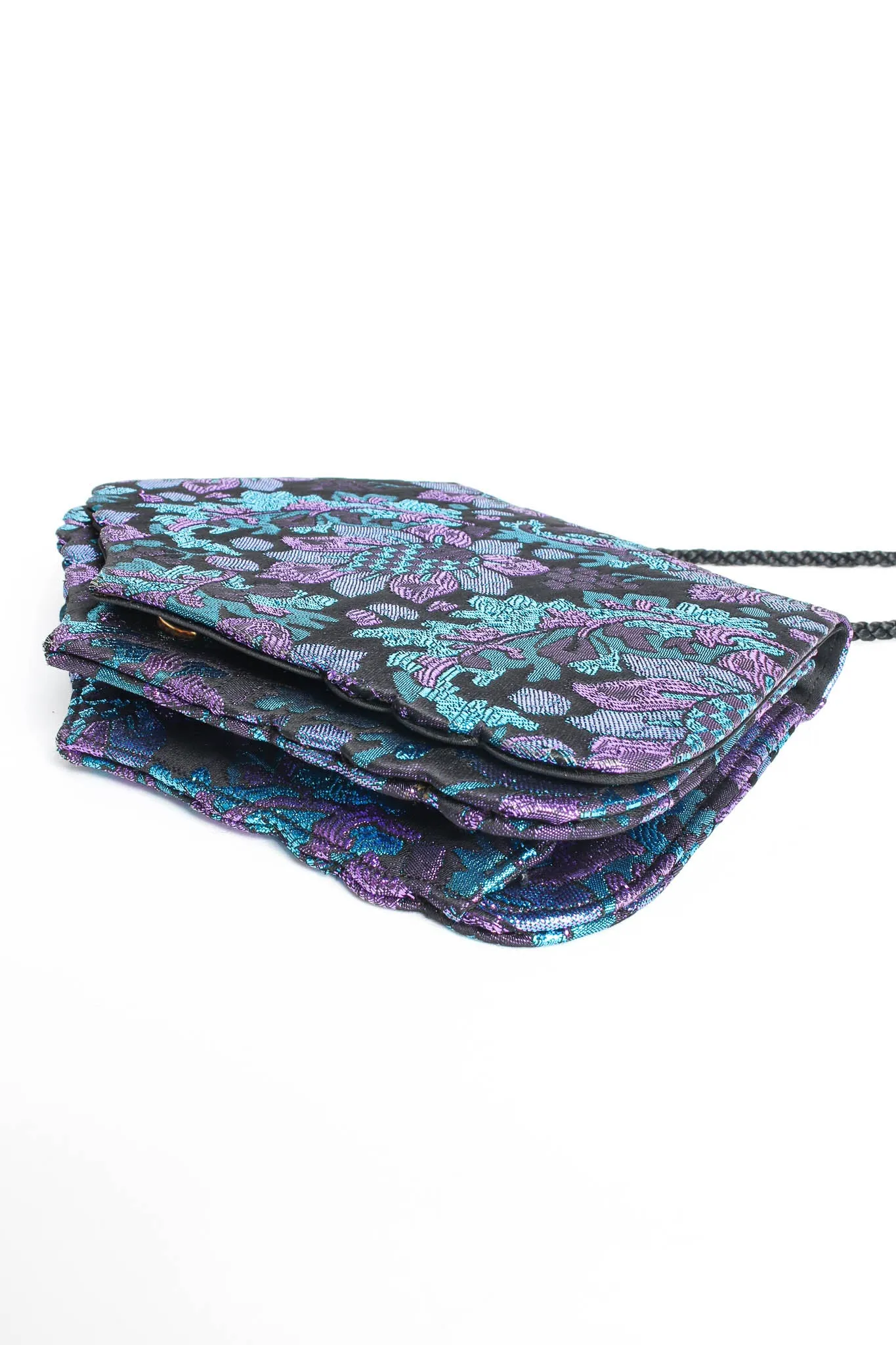 Floral Brocade Metallic Jacket & Bag Set