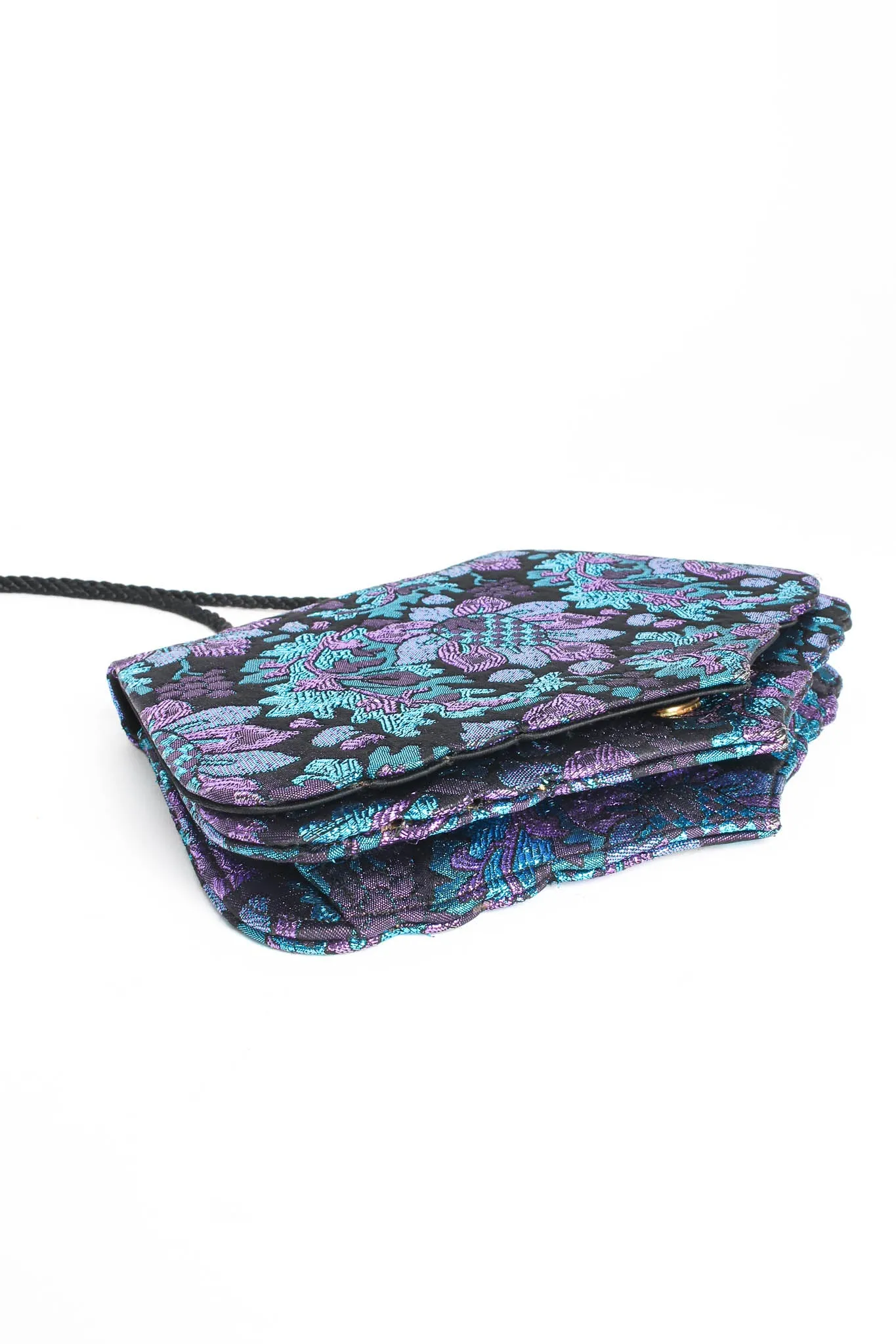 Floral Brocade Metallic Jacket & Bag Set