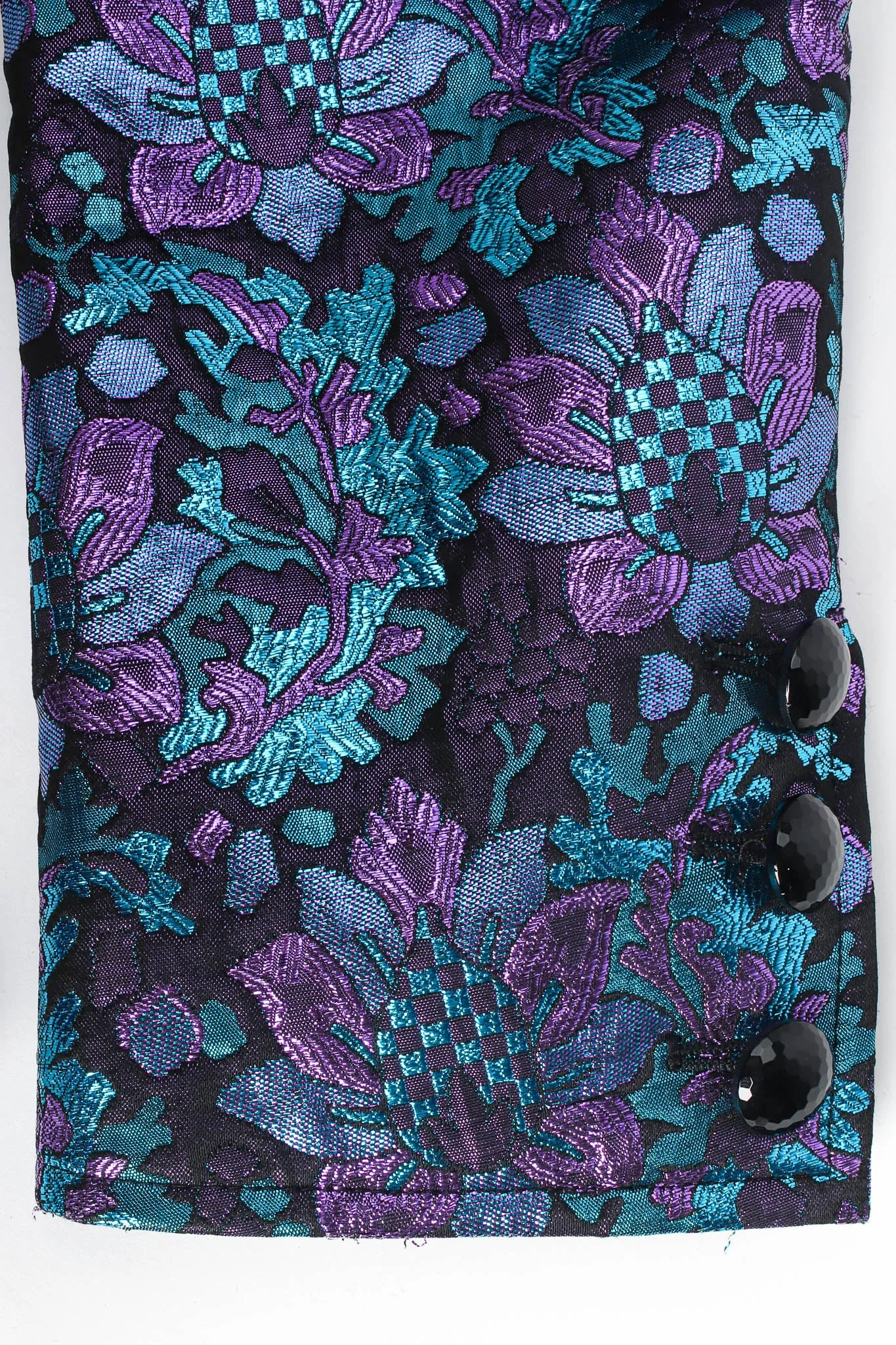Floral Brocade Metallic Jacket & Bag Set