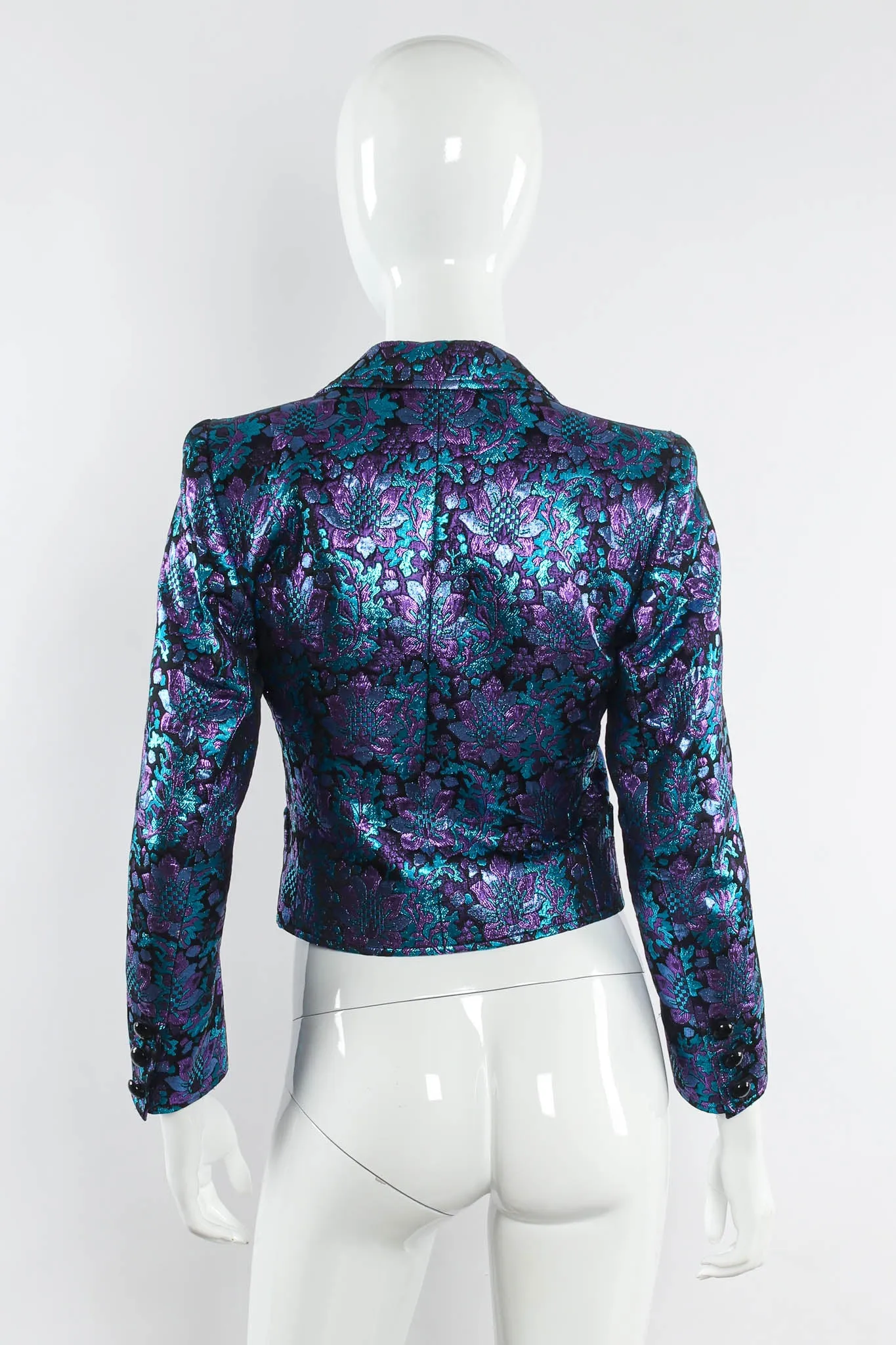 Floral Brocade Metallic Jacket & Bag Set