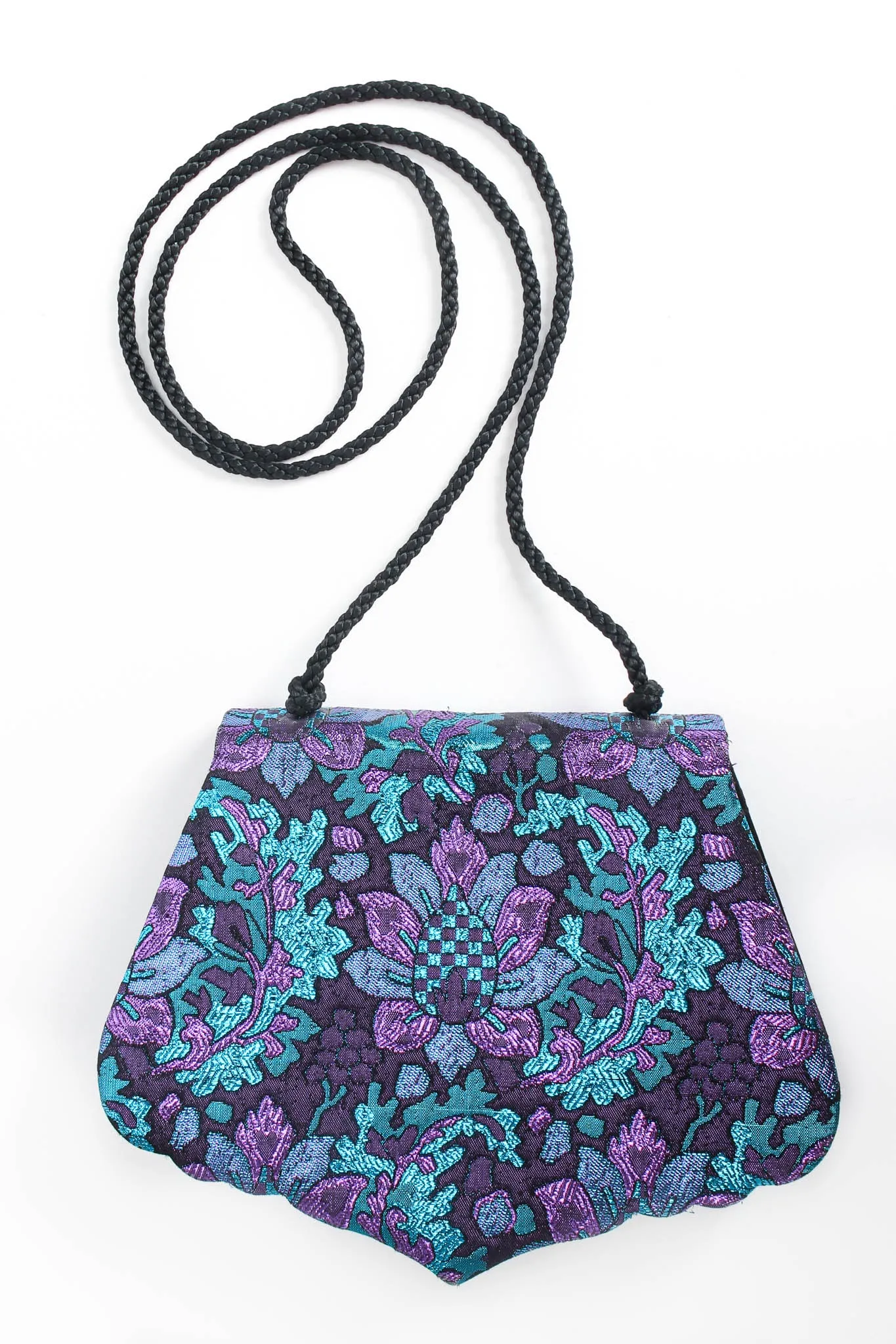 Floral Brocade Metallic Jacket & Bag Set