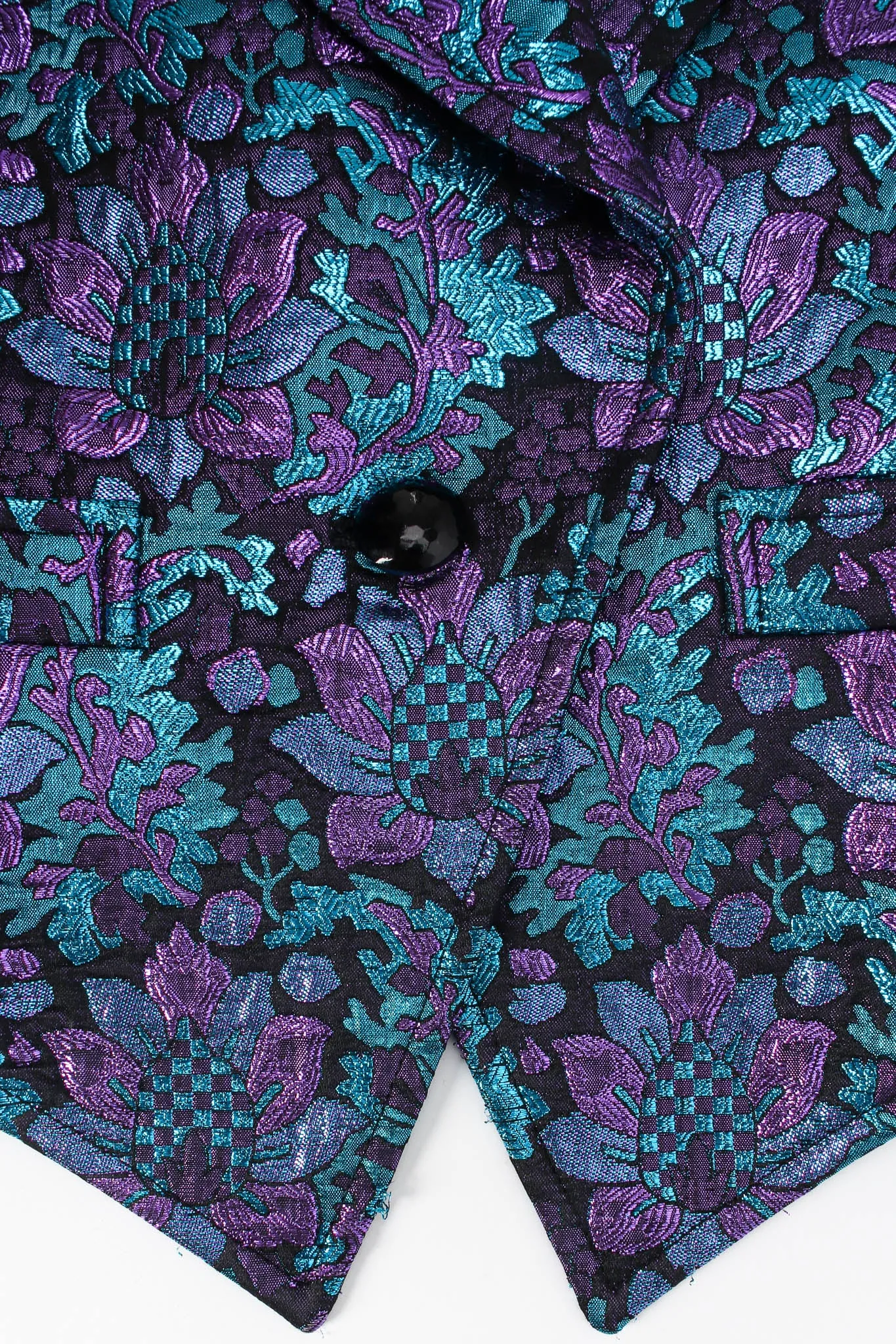 Floral Brocade Metallic Jacket & Bag Set