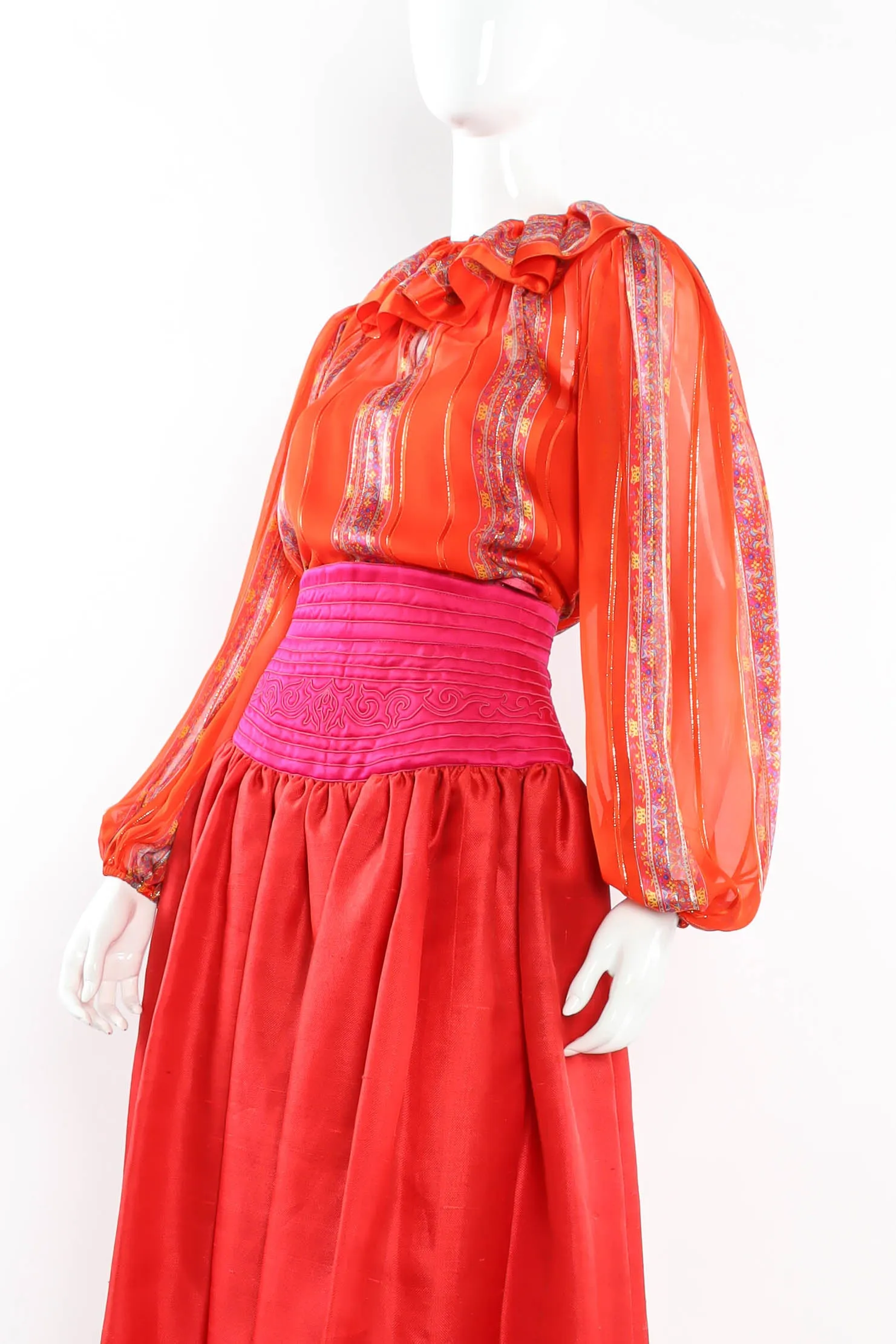 Floral Column Top & Skirt Set