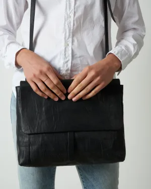 fold-over crossbody - black