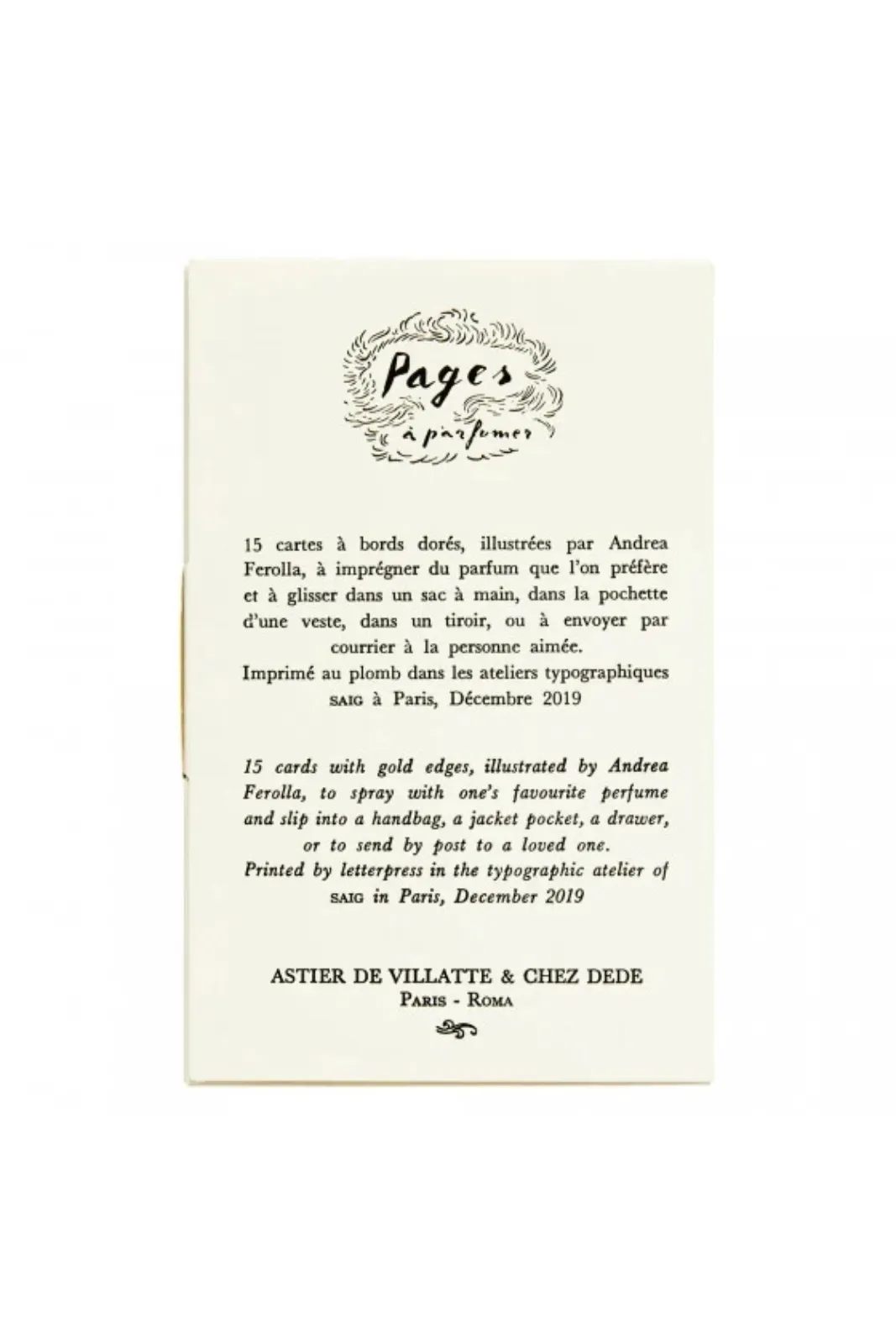 Fragrance Cards Chez Dede & Astier de Villatte