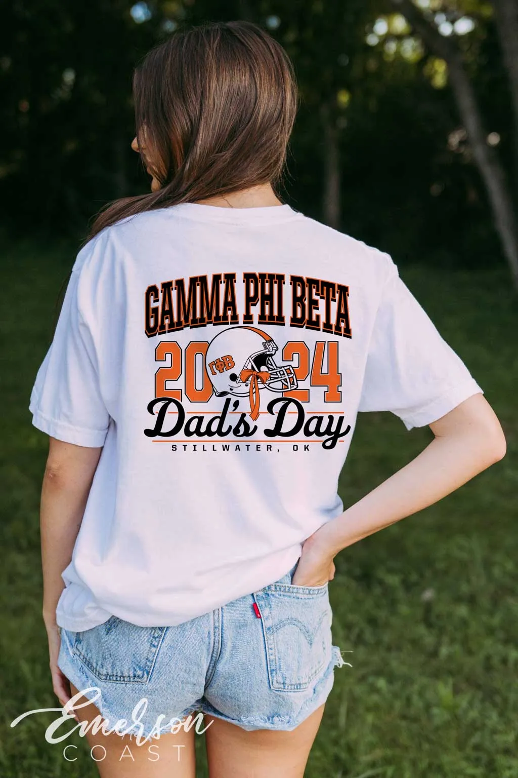Gamma Phi Beta Bow Helmet Dad's Day Tee