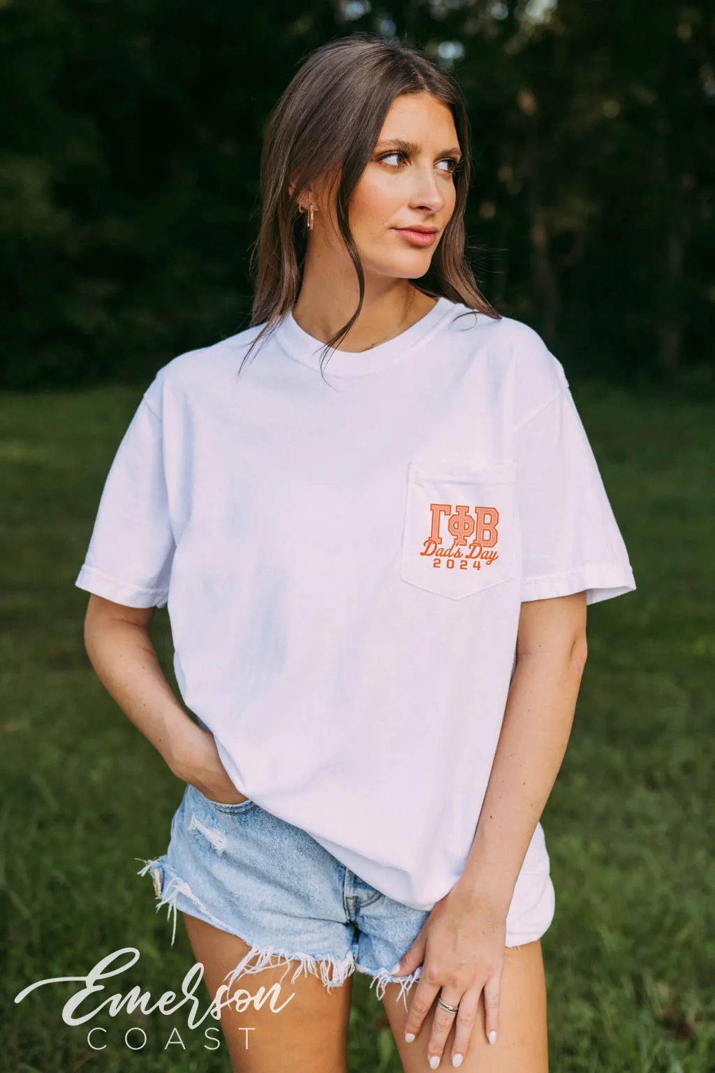 Gamma Phi Beta Bow Helmet Dad's Day Tee
