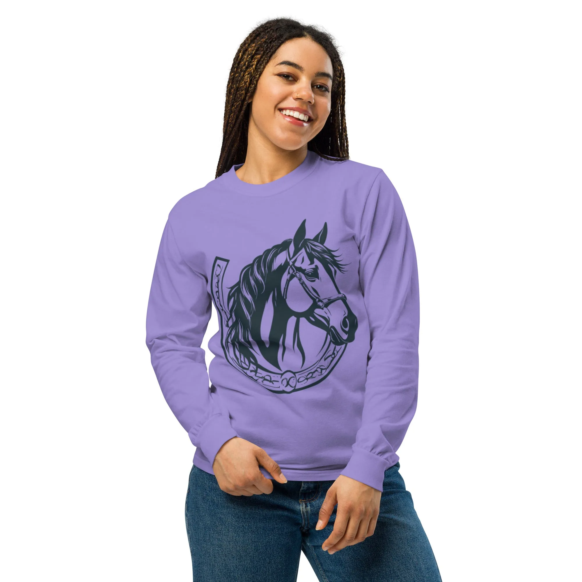 Garment-dyed heavyweight long-sleeve shirt-Small to 3XL