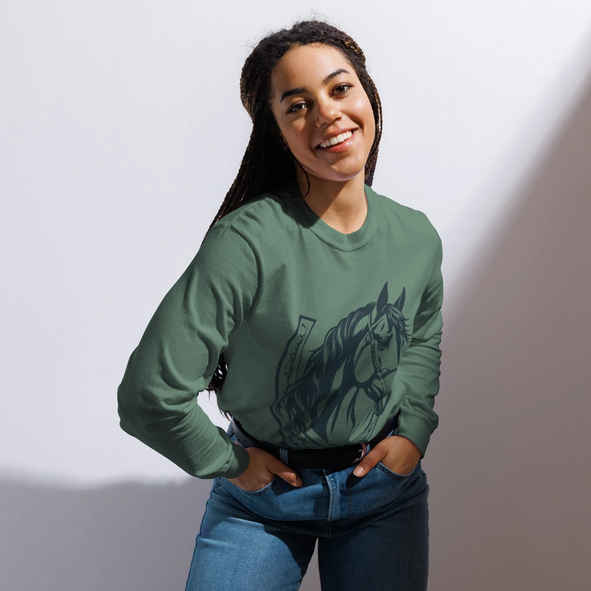 Garment-dyed heavyweight long-sleeve shirt-Small to 3XL