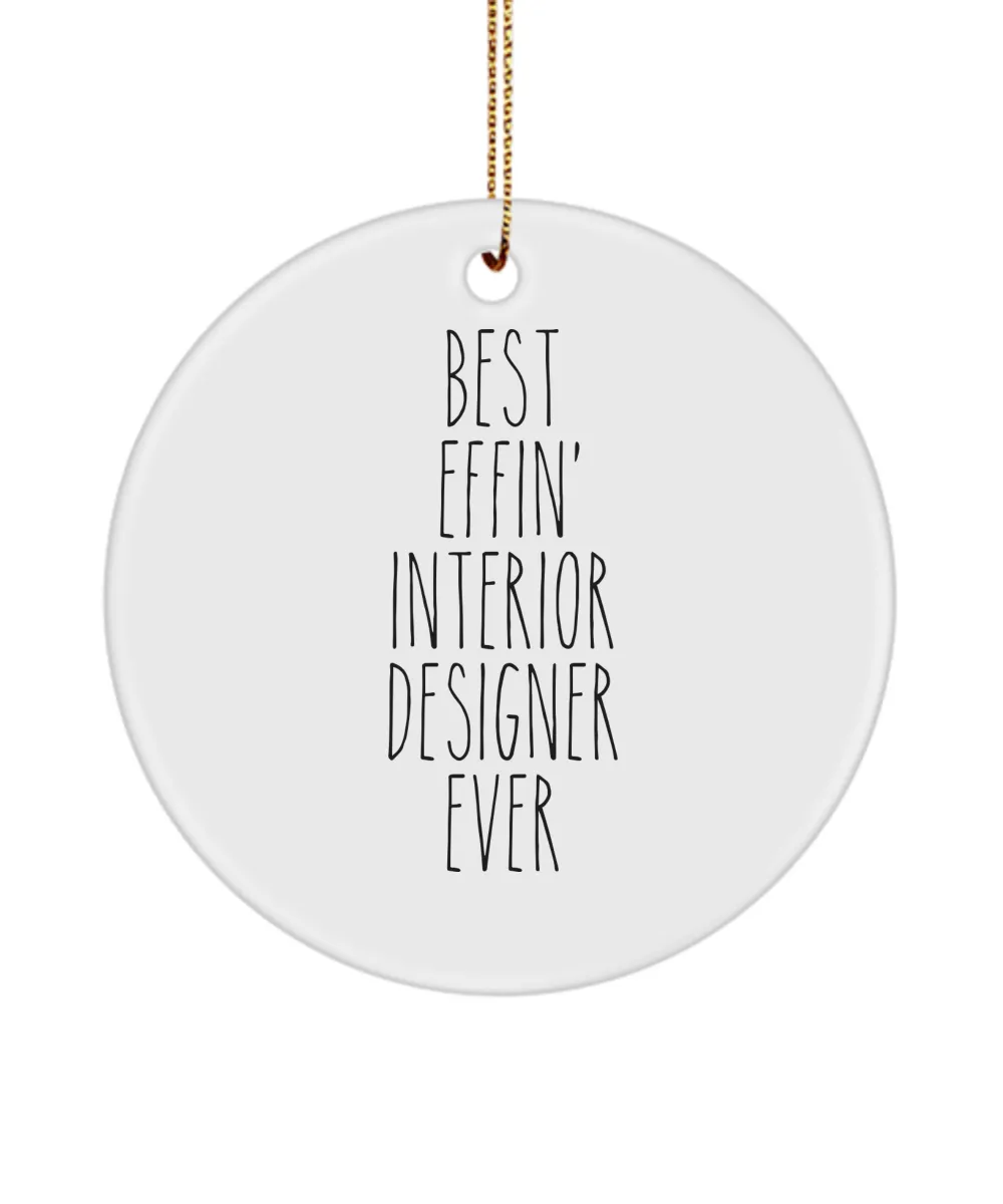 Gift For Interior Designer Best Effin' Interior Designer Ever Ceramic Christmas Tree Ornament Funny Coworker Gifts