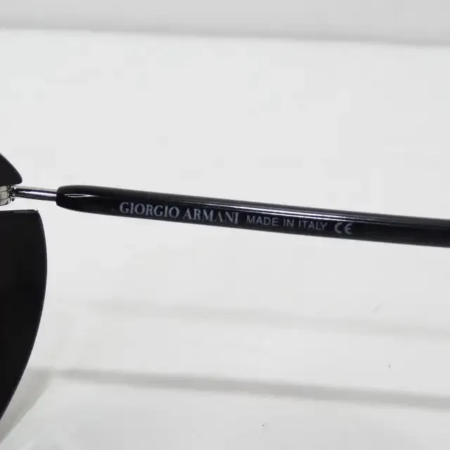 Giorgio Armani 1990s Black Silver Sunglasses