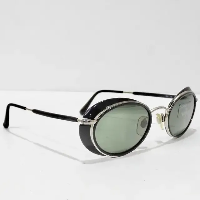 Giorgio Armani 1990s Black Silver Sunglasses