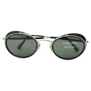 Giorgio Armani 1990s Black Silver Sunglasses