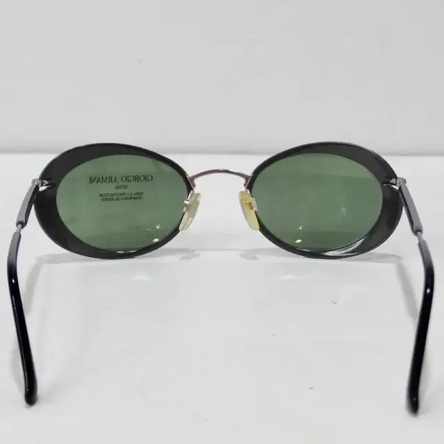 Giorgio Armani 1990s Black Silver Sunglasses