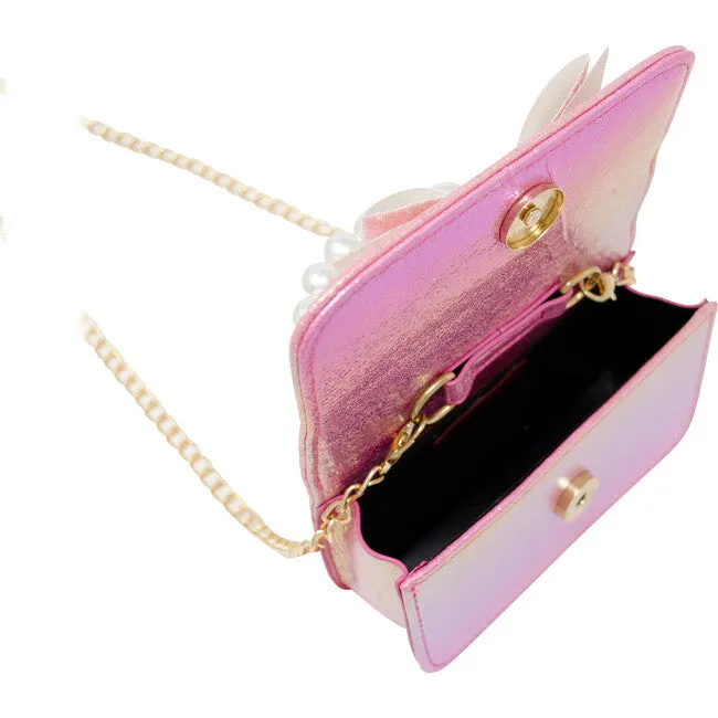 Glitter Bow Pearl Handle Handbag