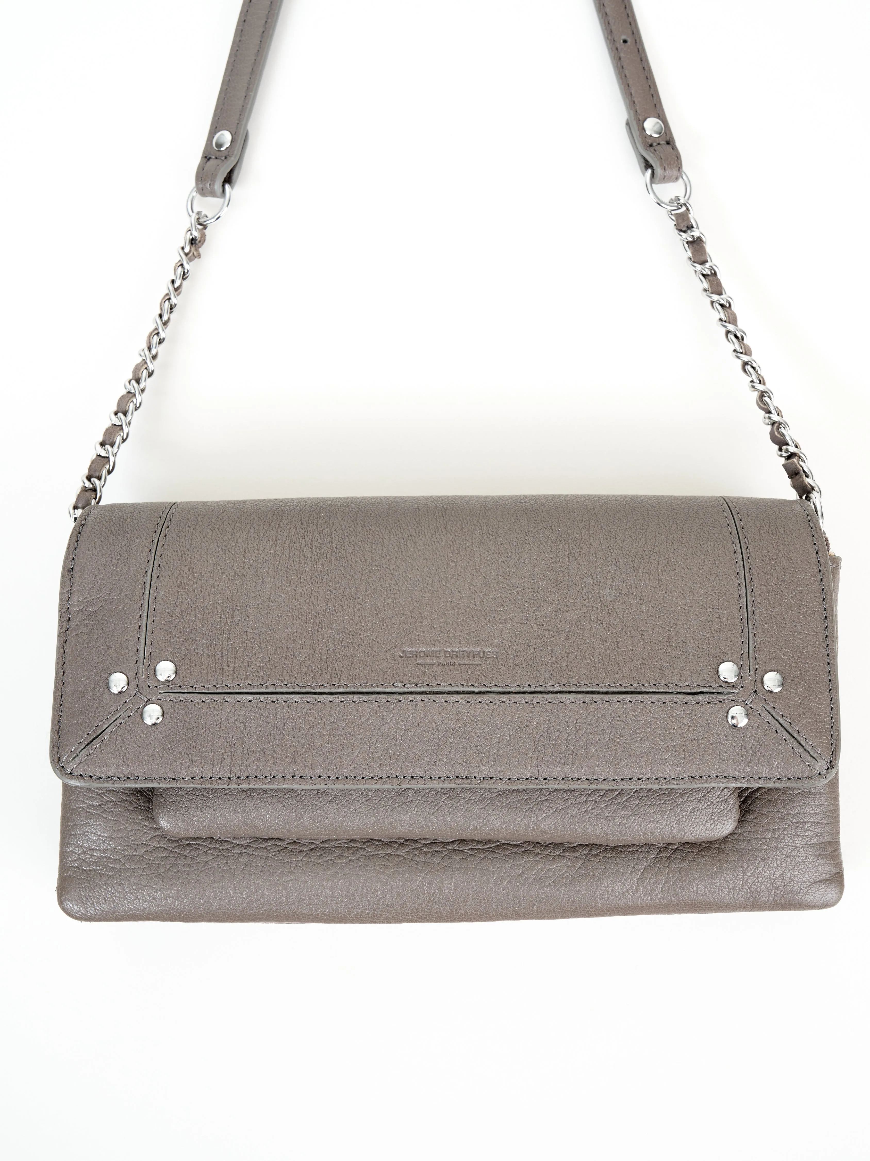 goatskin crossbody - gris