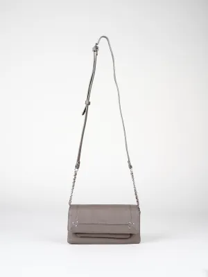 goatskin crossbody - gris
