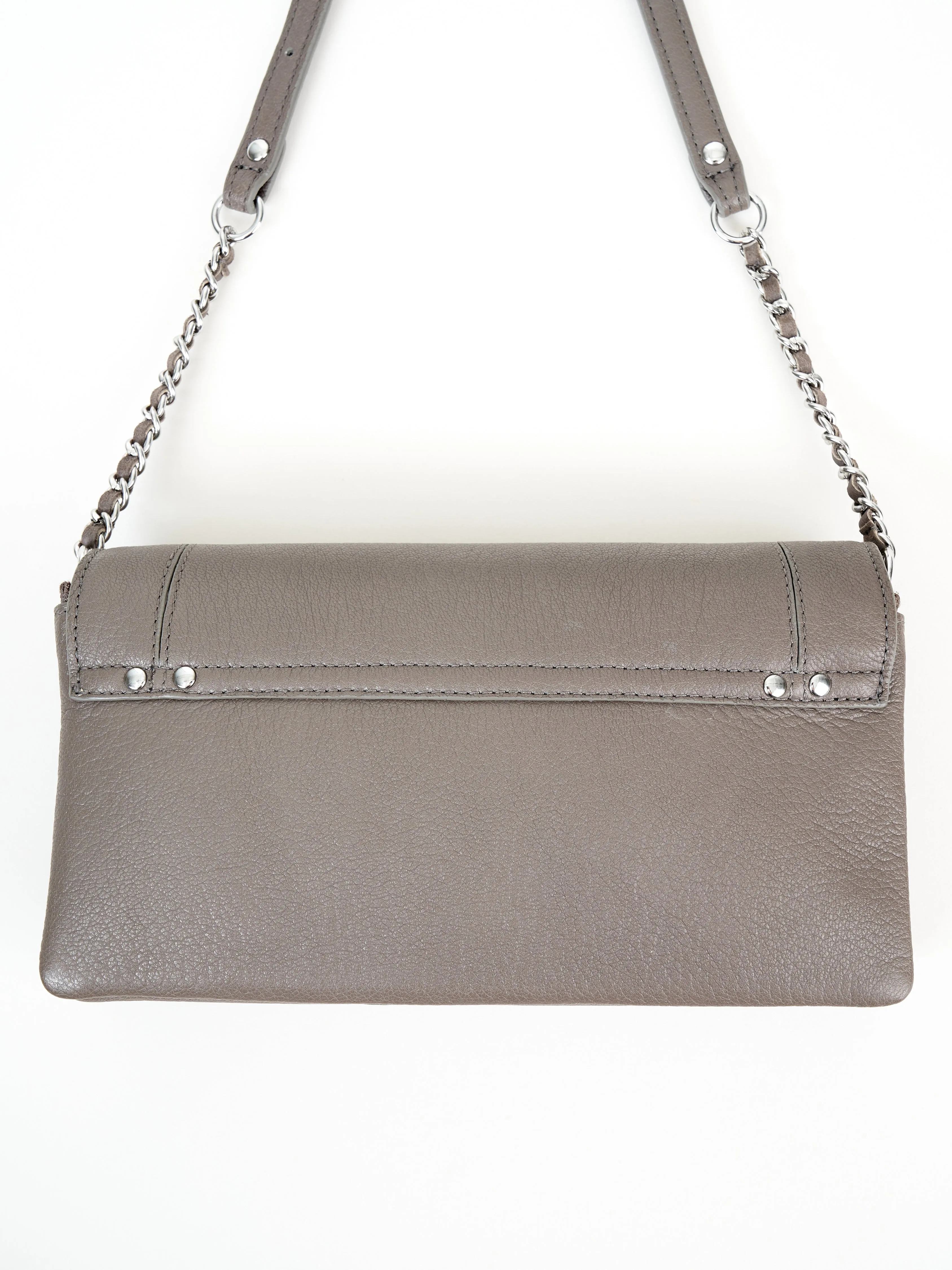 goatskin crossbody - gris