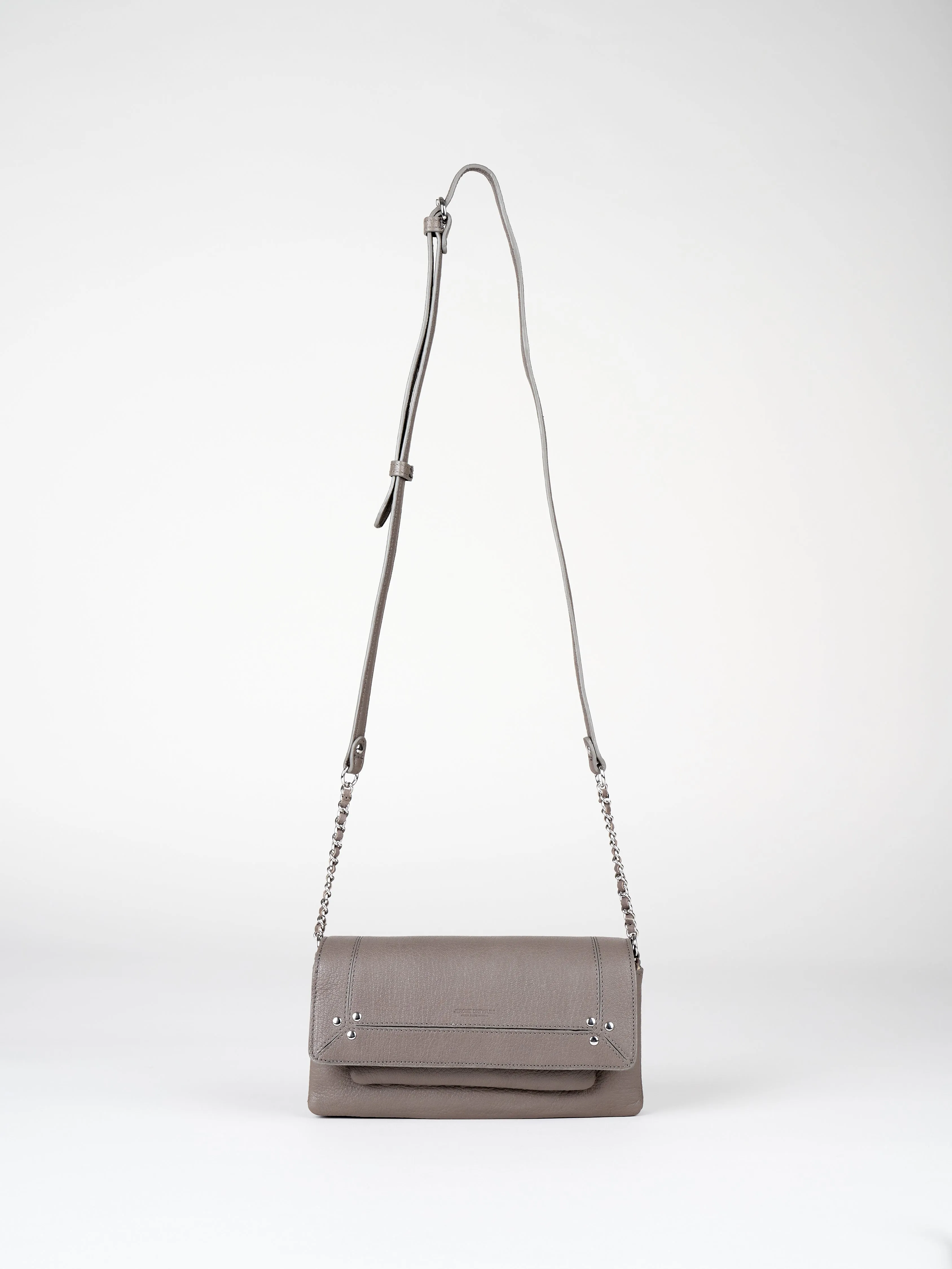 goatskin crossbody - gris