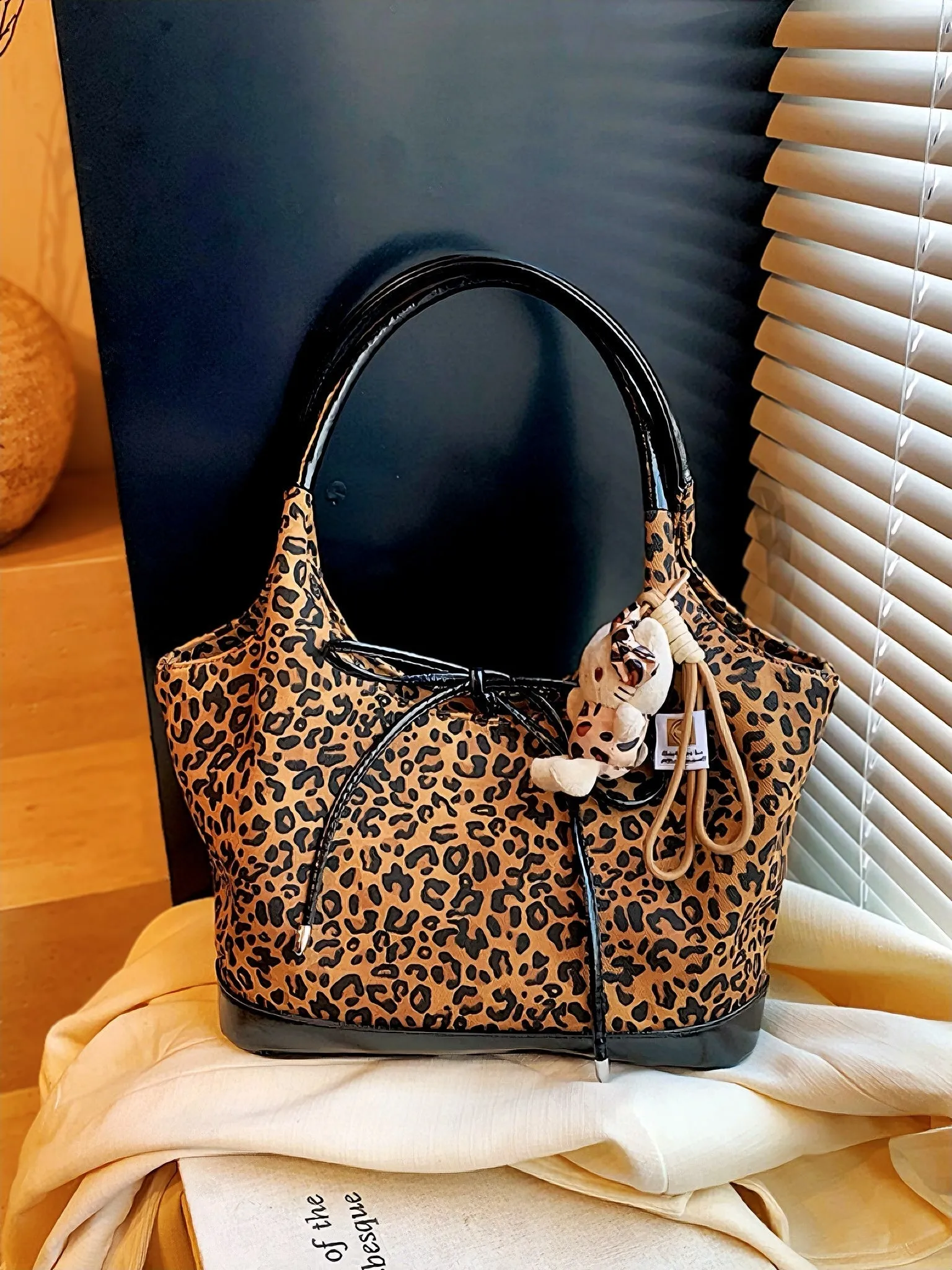 'Golden Rules' Y2k Leopard Print Hand Bag