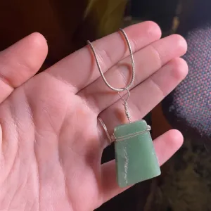 Green Aventurine geometric necklace