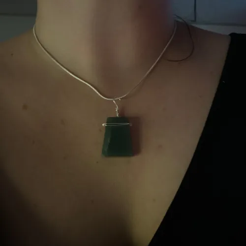Green Aventurine geometric necklace