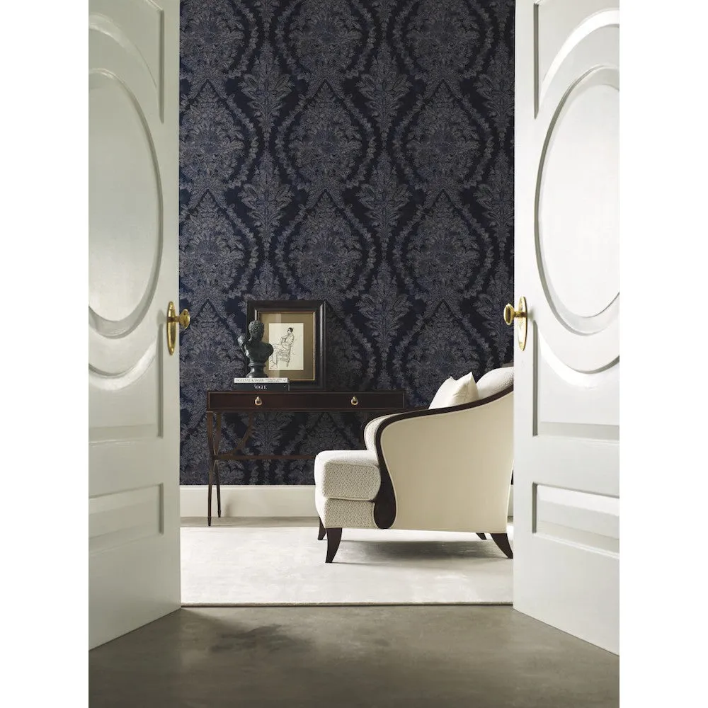 Grey Charleston Damask Elegant Wallpaper (60 SqFt)
