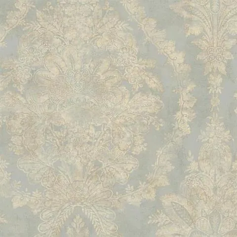 Grey Charleston Damask Elegant Wallpaper (60 SqFt)