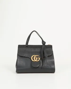 Gucci Black Pebbled Leather Marmont Crossbody Bag