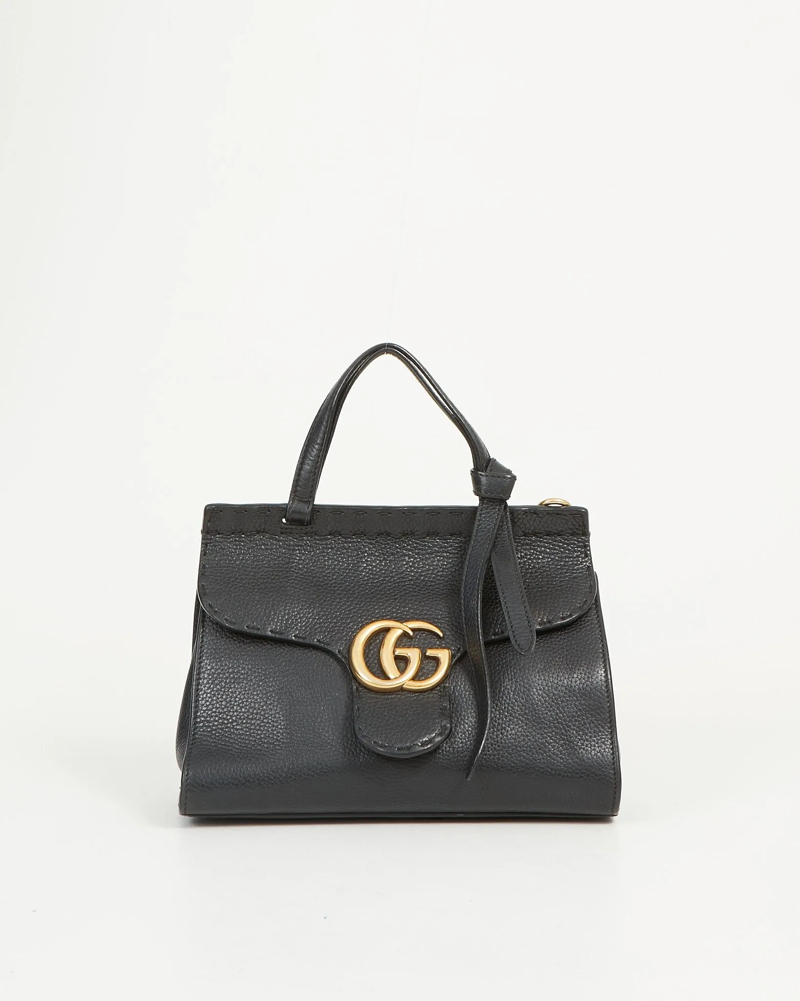 Gucci Black Pebbled Leather Marmont Crossbody Bag