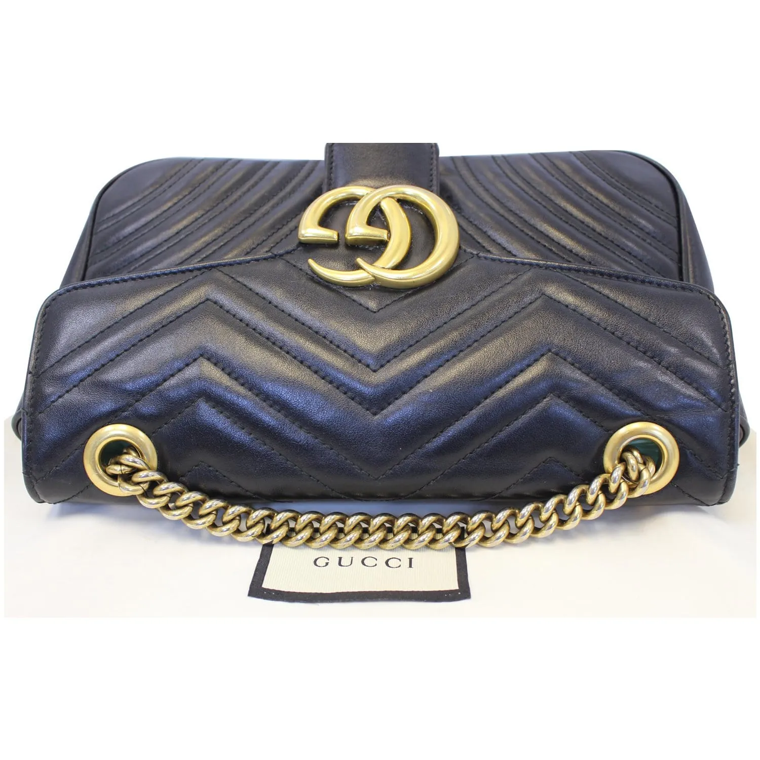 GUCCI GG Marmont Small Matelasse Leather Crossbody Bag Black