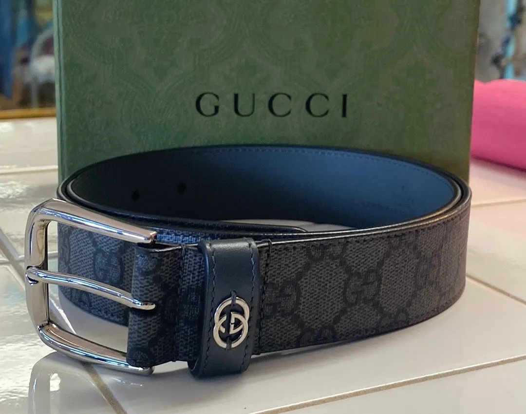 GUCCI Interlocking G Belt In Grey